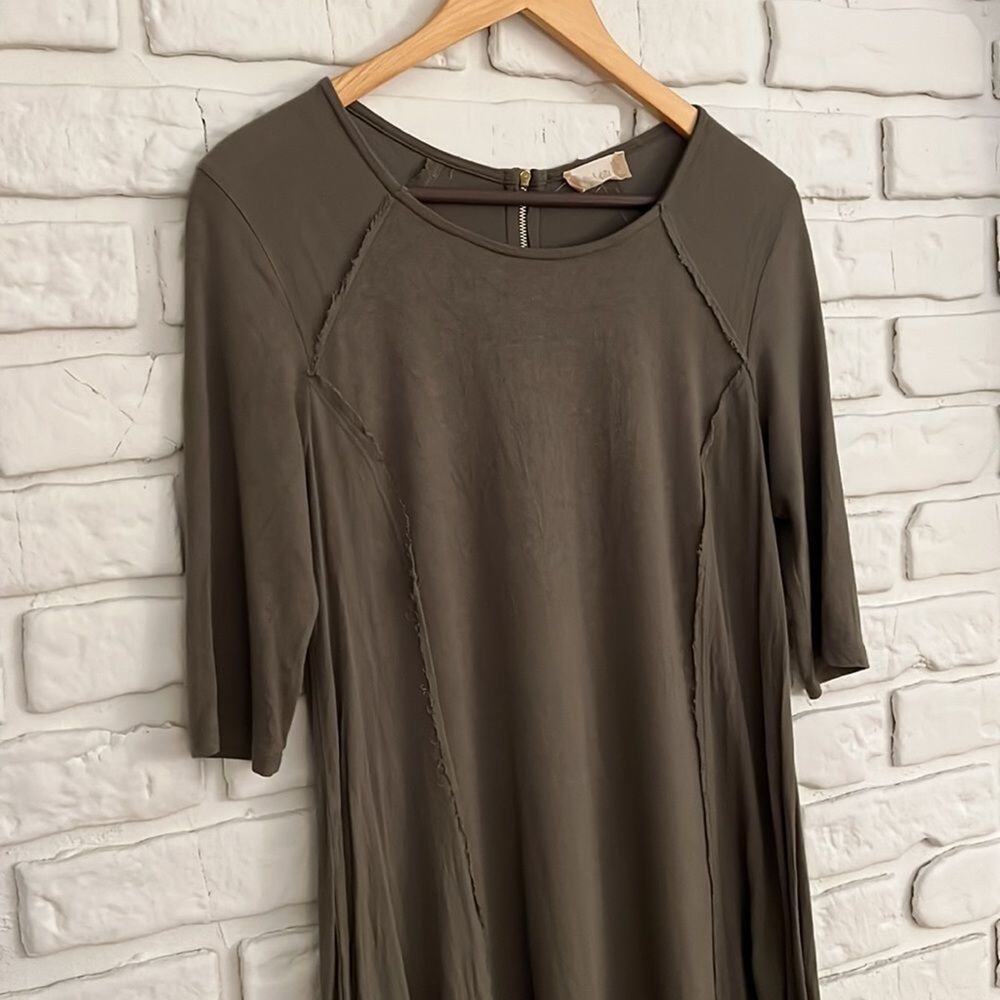 Altar'd State olive green half sleeve dress size small - Picture 2 of 11
